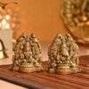 Antique Finish Lakshmi Ganesha Brass Sculptures